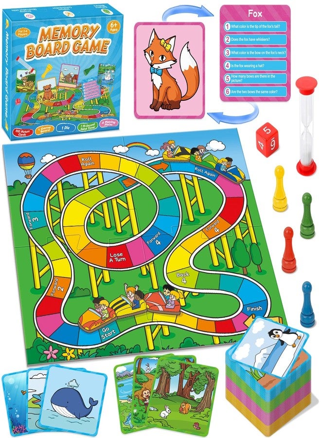 SkilLify Memory Board Games for Kids, Educational Learning Board Games, Memory Game for Boys and Girls Ages 6+, Fun Educational Toy for Travel Indoor Outdoor Classroom Family Games 2-4 Players - Image 1